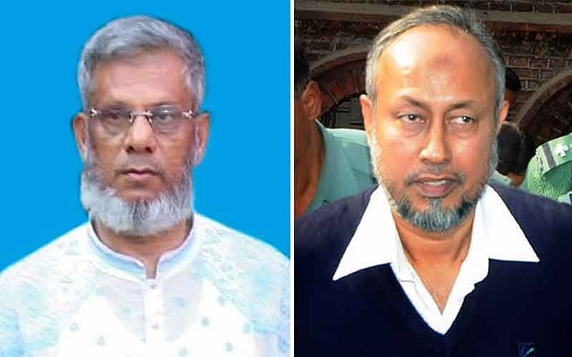 ১০ ট্রাক অস্ত্র মামলার আসামী এনএসআইয়ের সাবেক মহাপরিচালক ব্রিগেডিয়ার জেনারেল (অব.) এম আবদুর রহিম (বায়ে) এবং ডিজিএফআইয়ের সাবেক মহাপরিচালক মেজর জেনারেল (অব.) রেজ্জাকুল হায়দার চৌধুরী। ছবি: প্রথম আলো