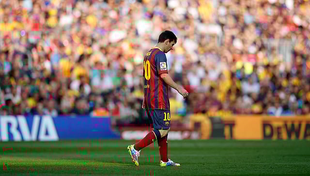 এ মৌসুমে বারবার হতাশায় পুড়তে হয়েছে মেসিকে। ছবি: রয়টার্স