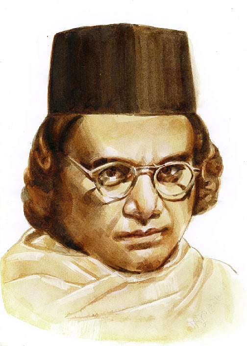 কাজী নজরুল ইসলাম (২৪ মে ১৮৯৯—২৯ আগস্ট ১৯৭৬), প্রতিকৃতি: মাসুক হেলাল