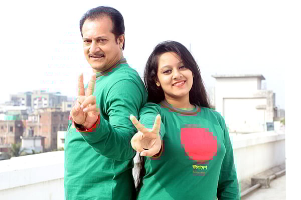 ‘লাল-সবুজ’ মিউজিক ভিডিওর শুটিংয়ে সুব্রত ও দিঘি