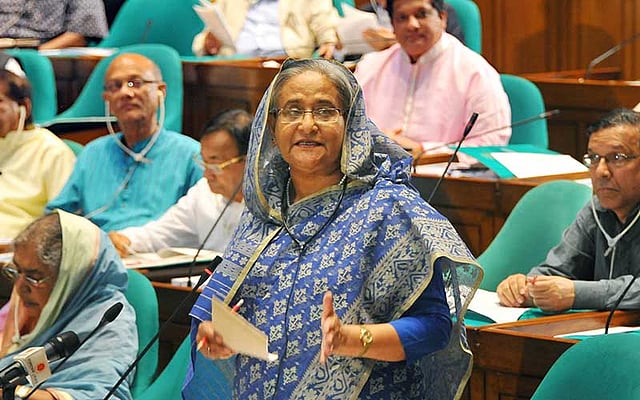 সংসদে প্রধানমন্ত্রী শেখ হাসিনা । ছবি ফোকাস বাংলা