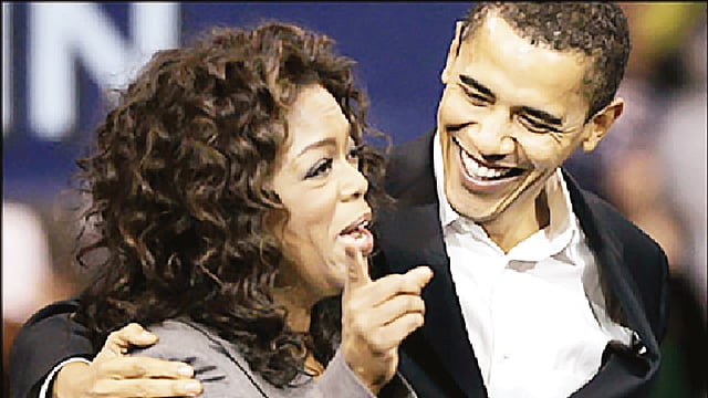 অপরাহ উইনফ্রে ও বারাক ওবামা