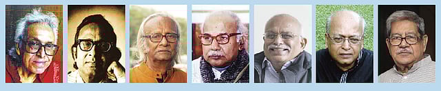 শামসুর রাহমান, হাসান হাফিজুর রহমান,কাইয়ুম চৌধুরী, ওয়াহিদুল হক, আবদুল গাফ্ফার চৌধুরী, বোরহানউদ্দিন খান জাহাঙ্গীর, আনিসুজ্জামান