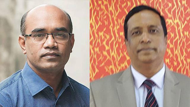 ফাহমিদুল হক (বামে) ও আবুল মনসুর আহাম্মদ।