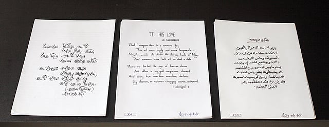 নান ঢঙে বাংলা, ইংরেজি ও আরবি লিখেছেন আনিসুর রহমান