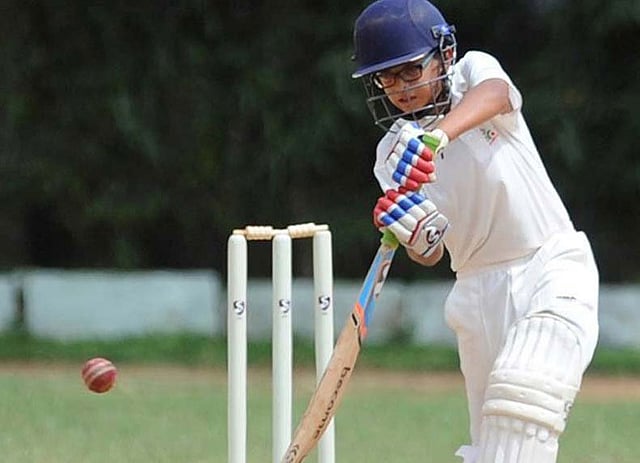 ব্যাটে বিখ্যাত বাবার পথেই হাঁটছে সামিত। ছবি: টুইটার