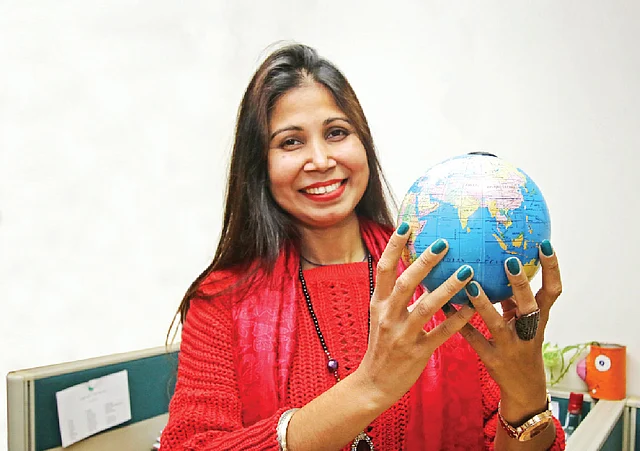 প্রথম আলো কার্যালয়ে নাজমুন নাহার। ছবি: সাবিনা ইয়াসমীন