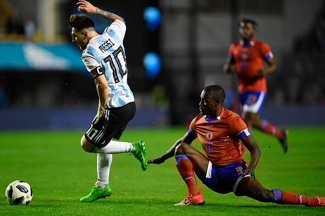 প্রস্তুতি ম্যাচটা ভালোভাবেই সারলেন মেসি ও আর্জেন্টিনা। ছবি: এএফপি