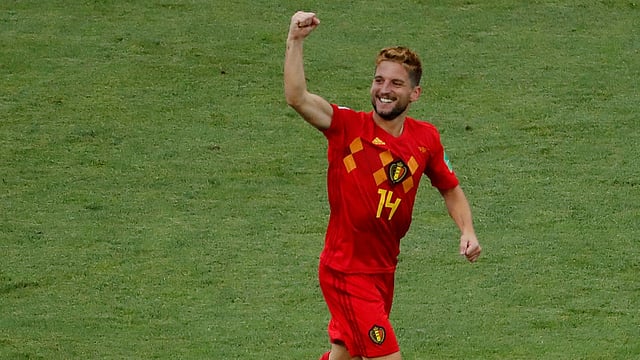 বেলজিয়ামের শুভ সূচনার শুরু মের্তেন্সের সুবাদেই। ছবি: রয়টার্স