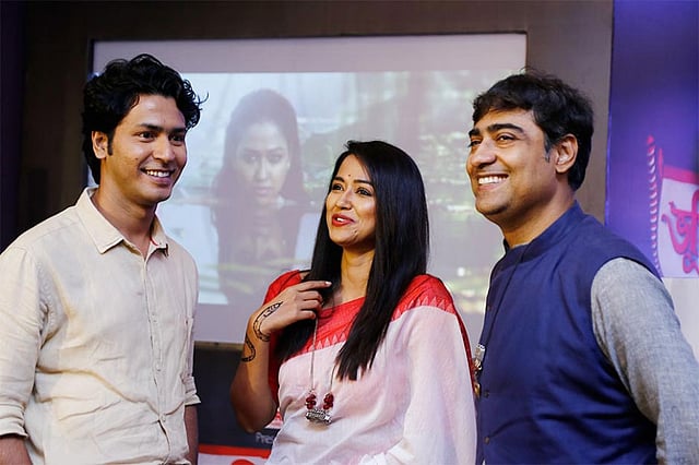 ‘ভূমিকন্যা’ সিরিয়াল নিয়ে আয়োজিত অনুষ্ঠানে অনির্বাণ ভট্টাচার্য, সোহিনী সরকার ও কৌশিক সেন