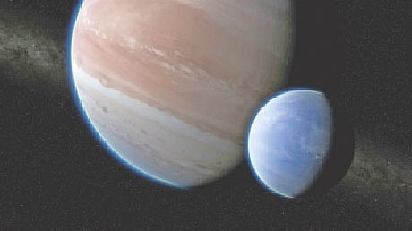 শিল্পীর চোখে কেপলার-১৬২৫বি গ্রহ ও তার চাঁদ। ছবি: রয়টার্স