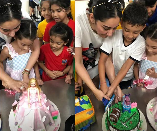 জন্মদিন উপলক্ষে আলাদা দুটি কেক কেটেছে শরণ ও ইকরা