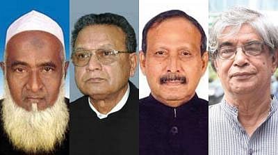মতিউর রহমান, নুরুল ইসলাম, ইয়াফেস ওসমান ও মোস্তাফা জব্বার।