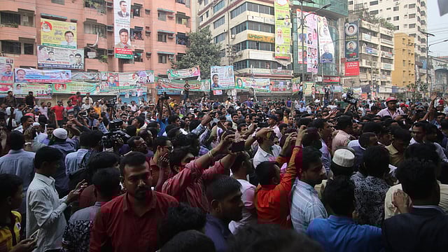 বিক্ষোভ মিছিল করছেন বিএনপির নেতা-কর্মীরা। ছবি: আবদুস সালাম