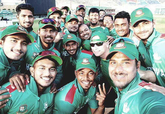 জয়ের পর বাংলাদেশ দলের উল্লাস