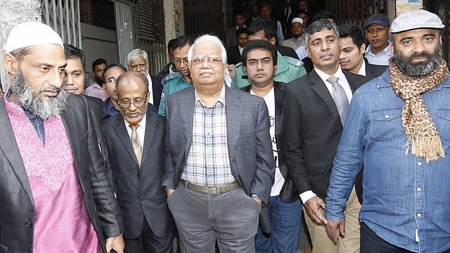 মহানগর দায়রা জজ আদালতে নাজমুল হুদা। ঢাকা, ৬ জানুয়ারি। ছবি: হাসান রাজা