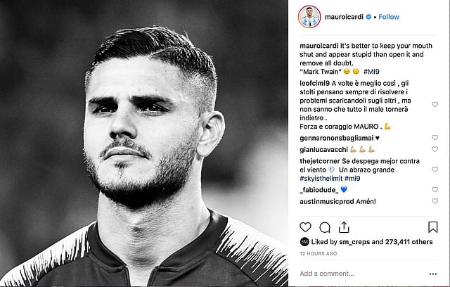 ইকার্দির করা ইনস্টাগ্রাম পোস্ট।