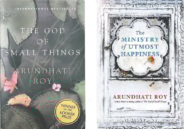 দ্য গড অব স্মল থিংস ও দ্য মিনিস্ট্রি অব আটমোস্ট হ্যাপিনেস-এর প্রচ্ছদ