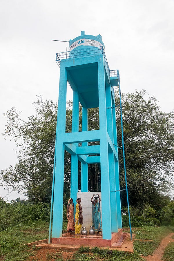 পাইপ ওয়াটার সাপ্লাই সিস্টেম চালু হয়েছে শ্যাম ভূমিজের পাড়ায়। রাজারঘাট, মৌলভীবাজার। ছবি: ওয়াটার এইডের সৌজন্যে