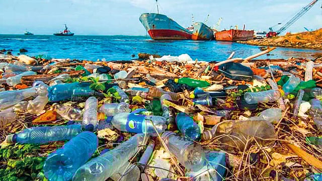 প্লাস্টিক বর্জ্য ছড়িয়ে পড়ায় পরিবেশ দূষিত হচ্ছে। ছবি: রয়টার্স