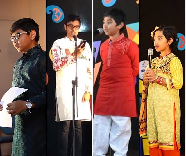 একক পরিবেশনায় (বাঁ থেকে) নাওয়ার, আরিয়ান, তীর্থ ও ইয়ারা