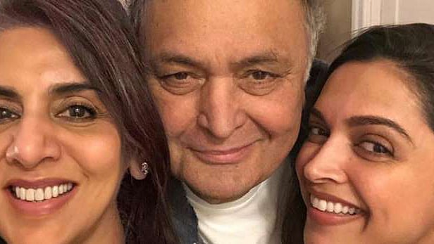 নীতু সিং, ঋষি কাপুর ও দীপিকা পাড়ুকোন। ছবি: ইনস্টাগ্রাম থেকে নেওয়া