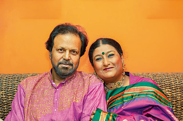 তারকা দম্পতি তারিক আনাম খান, নিমা রহমান।ছবি: খালেদ সরকার