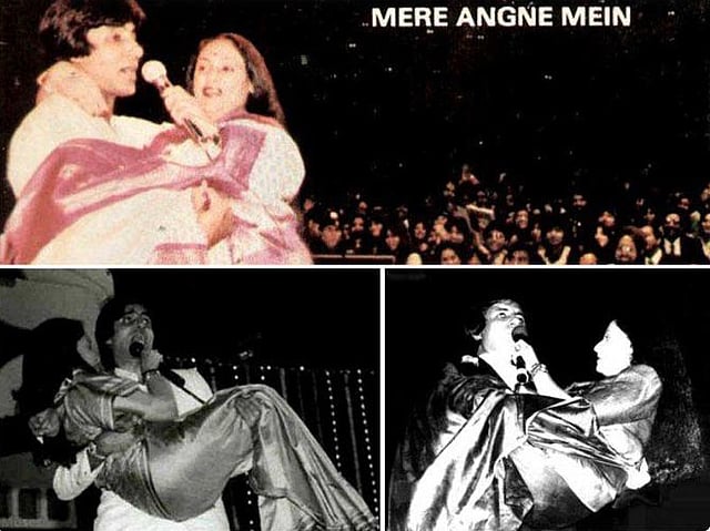 স্ত্রী জয়া বচ্চনকে কোলে নিয়ে গান গাইছেন অমিতাভ বচ্চন