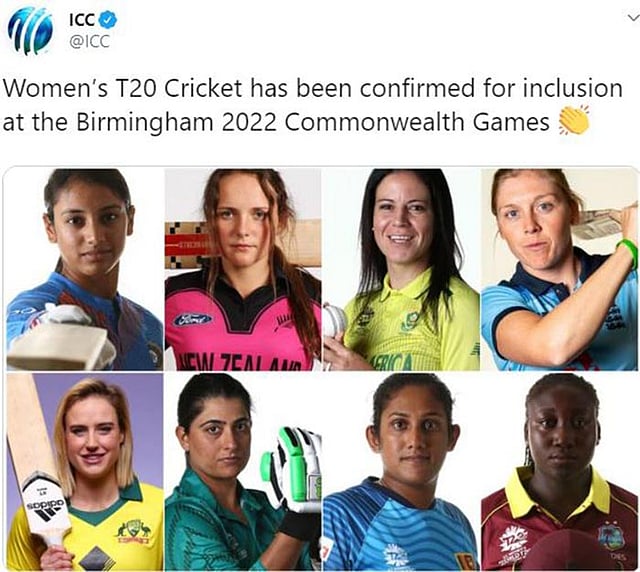 কমনওয়েলথ গেমসে ক্রিকেট ফেরানোর খবরটি টুইটে নিশ্চিত করেছে আইসিসি। ছবি: আইসিসির টুইটার পেজ