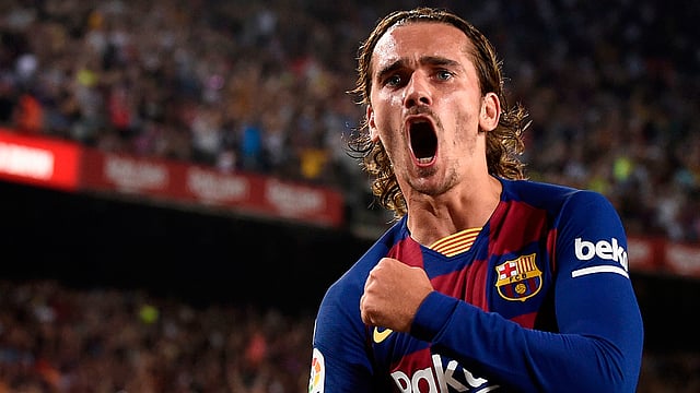 গ্রিজমানের জোড়া গোলে বার্সেলোনা পেয়েছে দুর্দান্ত জয়। ছবি: এএফপি