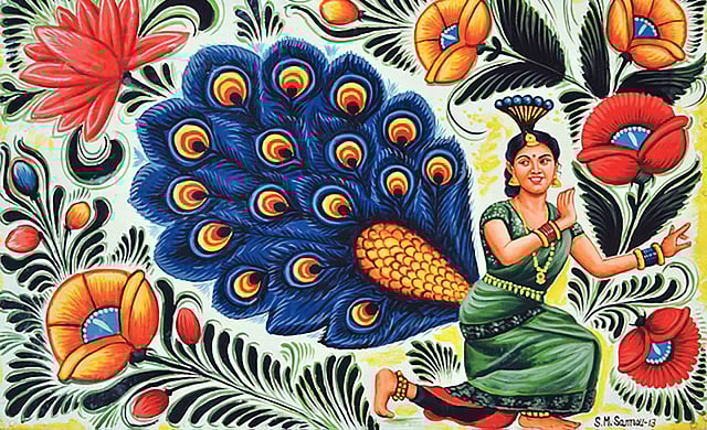 শিল্পীদের রিকশা চিত্রকলায় দারুণভাবে ফুটে ওঠে শাড়ির নান্দনিকতা