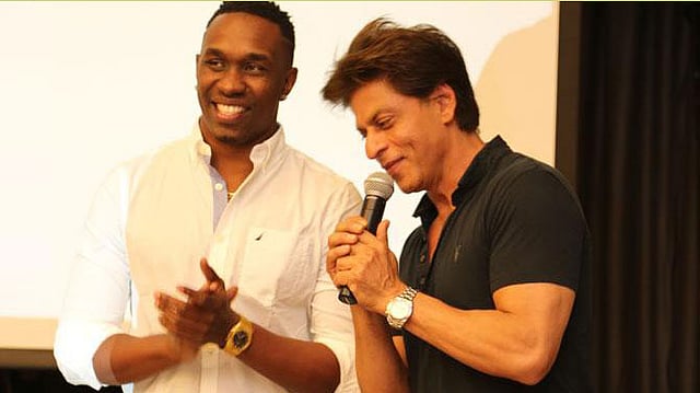 শাহরুখ খান ও ব্রাভো। ব্রাভোর ইনস্টাগ্রাম থেকে নেওয়া