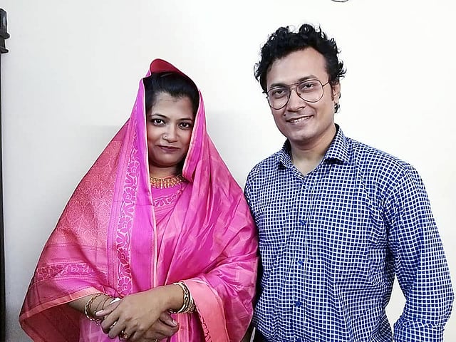 বিয়ের পর স্নিগ্ধা ও শান। ছবি: ফেসবুক থেকে নেওয়া