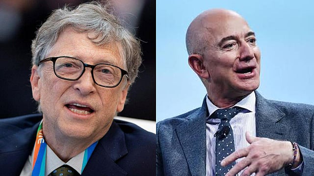 বিল গেটস ও জেফ বেজোস। ছবি: রয়টার্স