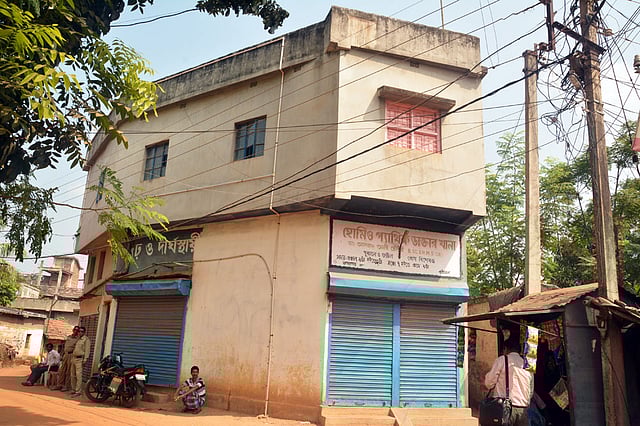 খাগড়াগড় বিস্ফোরণ ঘটে যাওয়া বাড়িটি। ছবি: ভাস্কর মুখার্জি