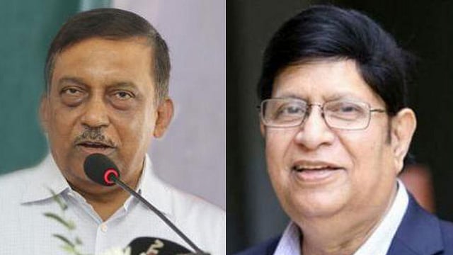 স্বরাষ্ট্রমন্ত্রী আসাদুজ্জামান খান ও পররাষ্ট্রমন্ত্রী এ কে আব্দুল মোমেন