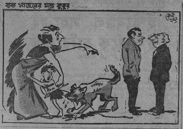 পাকিস্তান নামে কুকুরের হাত থেকে বাংলাদেশ নামের শিশুকে বাঁচাতে ব্যস্ত ভারত। আর বিশ্বমোড়লদের এদিকে ভ্রুক্ষেপ নেই। তারা খোশগল্পে ব্যস্ত। ‘ব্যস্ত সাহেবের মস্ত কুকুর’ শিরোনামের এ কার্টুনটি প্রকাশিত হয় ২৯ মে ১৯৭১।