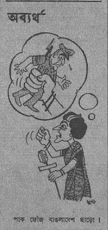 ৩ ডিসেম্বরে প্রকাশিত কার্টুন। ইন্দিরা গান্ধীর দৃঢ়তাই এই কার্টুনের উপজীব্য।