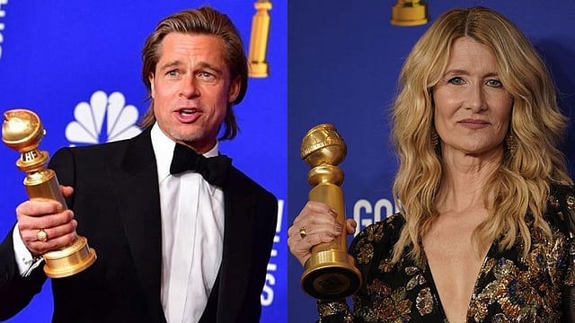 ৭৭তম গোল্ডেন গ্লোব পুরস্কারে সেরা সহ-অভিনেতার পুরস্কার পেয়েছেন ব্র্যাড পিট আর সেরা সহ-অভিনেত্রী লনা ডের্ন। ছবি: এএফপি ও রয়টার্স