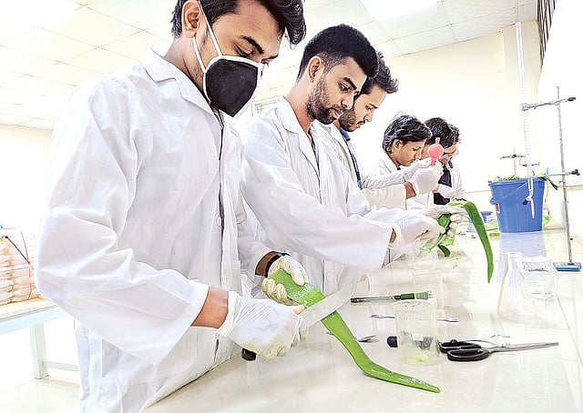 নিজেদের ল্যাবে কাজ করছেন বুটেক্সের শিক্ষার্থীরা