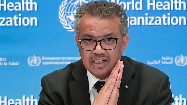 ডব্লিউএইচওর মহাপরিচালক তেদরোস আধানোম গেব্রেয়াসুস। ছবি: এএফপি