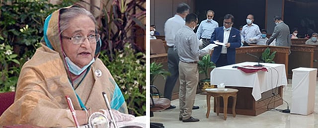 লঙ্কাবাংলা ফাইন্যান্স করোনাভাইরাসের কারণে উদ্ভূত পরিস্থিতি মোকাবেলায় প্রধানমন্ত্রীর ত্রাণ তহবিলে ২ কোটি টাকা অনুদান দিয়েছে। ছবি: বিজ্ঞপ্তি