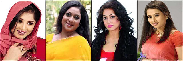 মৌসুমী, শাবনূর, পপি ও পূর্ণিমা—এই চারজনের সঙ্গেই রয়েছে ফেরদৌসের চমৎকার বন্ধুত্ব ও পারিবারিক সম্পর্ক। ছবি: সংগৃহীত