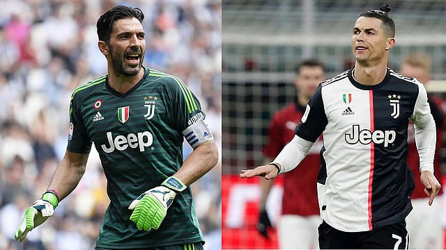 জিয়ানলুজি বুফন (বাঁয়ে) ও ক্রিস্টিয়ানো রোনালদো। ফাইল ছবি