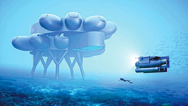 সাগরতলের গবেষণাগারের নকশা। সিএনএন