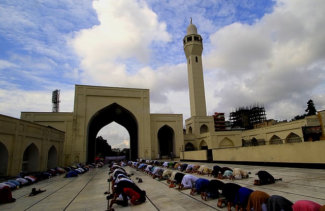 জাতীয় মসজিদ বায়তুল মোকাররমে ঈদের জামাত। ছবি: হাসান রাজা