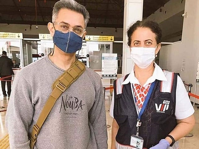 এয়ারপোর্টে আমির খান। ছবি: ইনস্টাগ্রাম