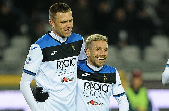 আক্রমণভাগের দুই প্রধান অস্ত্র, ইলিচিচ ও গোমেজ। ছবি: আতালান্তা টুইটার