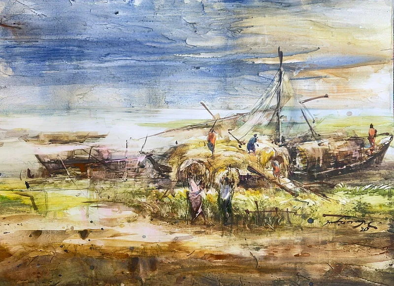 ‘নবান্নের যাত্রা–১’। শিল্পী আরিফুর রহমান তপু