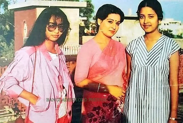 অভিনেত্রী নায়লা আজাদ, শাবানা আর সুবর্না মোস্তফা। বৈচিত্র্যময় ন্যাচারাল এইটিজ স্টাইল আসলে এরকমই ছিল এদেশে।
